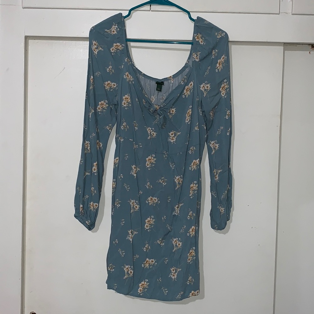 Blue floral longsleeve wild fable dress